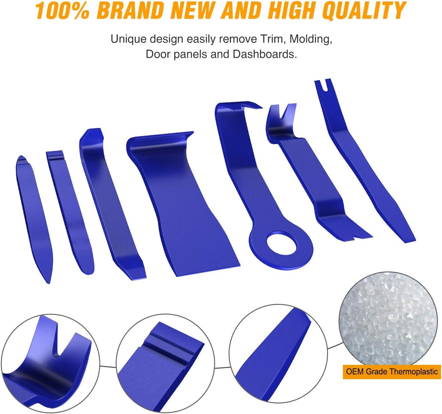 imageGOOACC 6PCS Auto Trim Removal Tool Kit NoScratch Tool Kit for Car Audio Dash Panel Window Molding Fastener Remover Tool KitBlueBlue