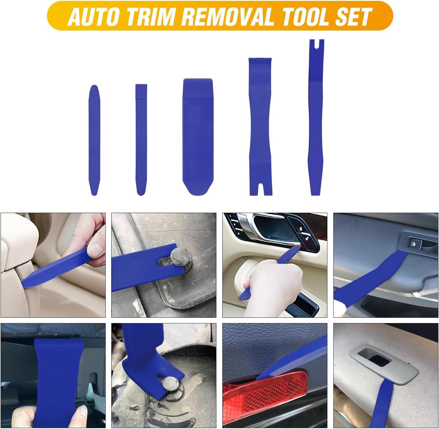 imageGOOACC 6PCS Auto Trim Removal Tool Kit NoScratch Tool Kit for Car Audio Dash Panel Window Molding Fastener Remover Tool KitBlueBlue