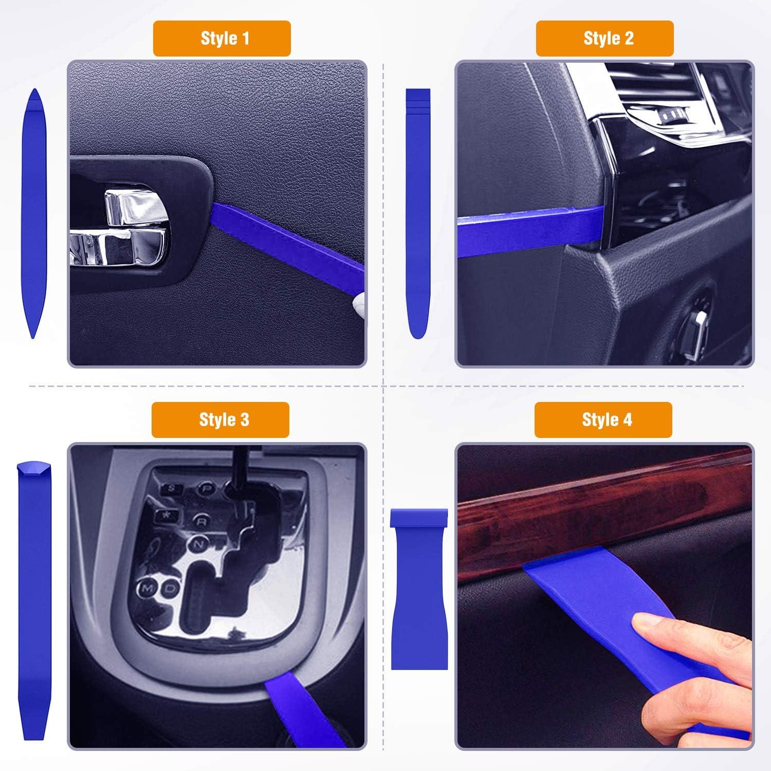 imageGOOACC 6PCS Auto Trim Removal Tool Kit NoScratch Tool Kit for Car Audio Dash Panel Window Molding Fastener Remover Tool KitBlueBlue