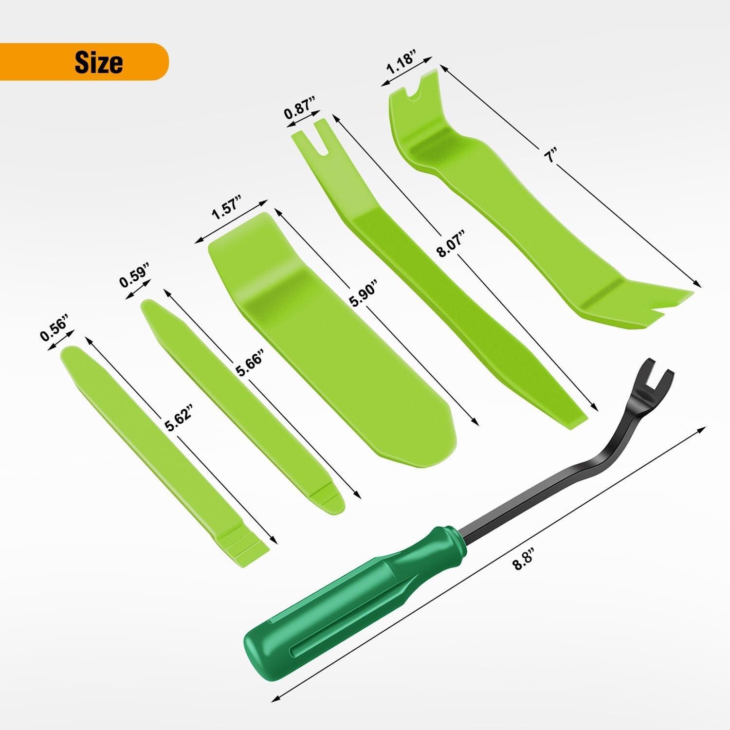 imageGOOACC 6PCS Auto Trim Removal Tool Kit NoScratch Tool Kit for Car Audio Dash Panel Window Molding Fastener Remover Tool KitBlueGreen