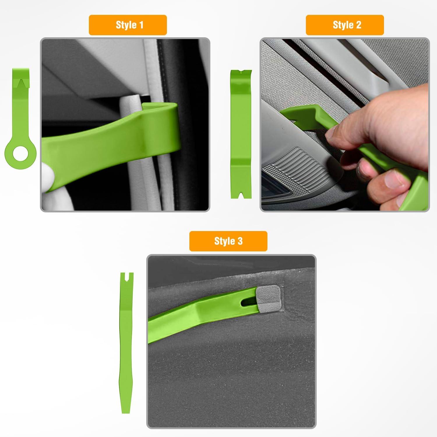 imageGOOACC 6PCS Auto Trim Removal Tool Kit NoScratch Tool Kit for Car Audio Dash Panel Window Molding Fastener Remover Tool KitBlueGreen