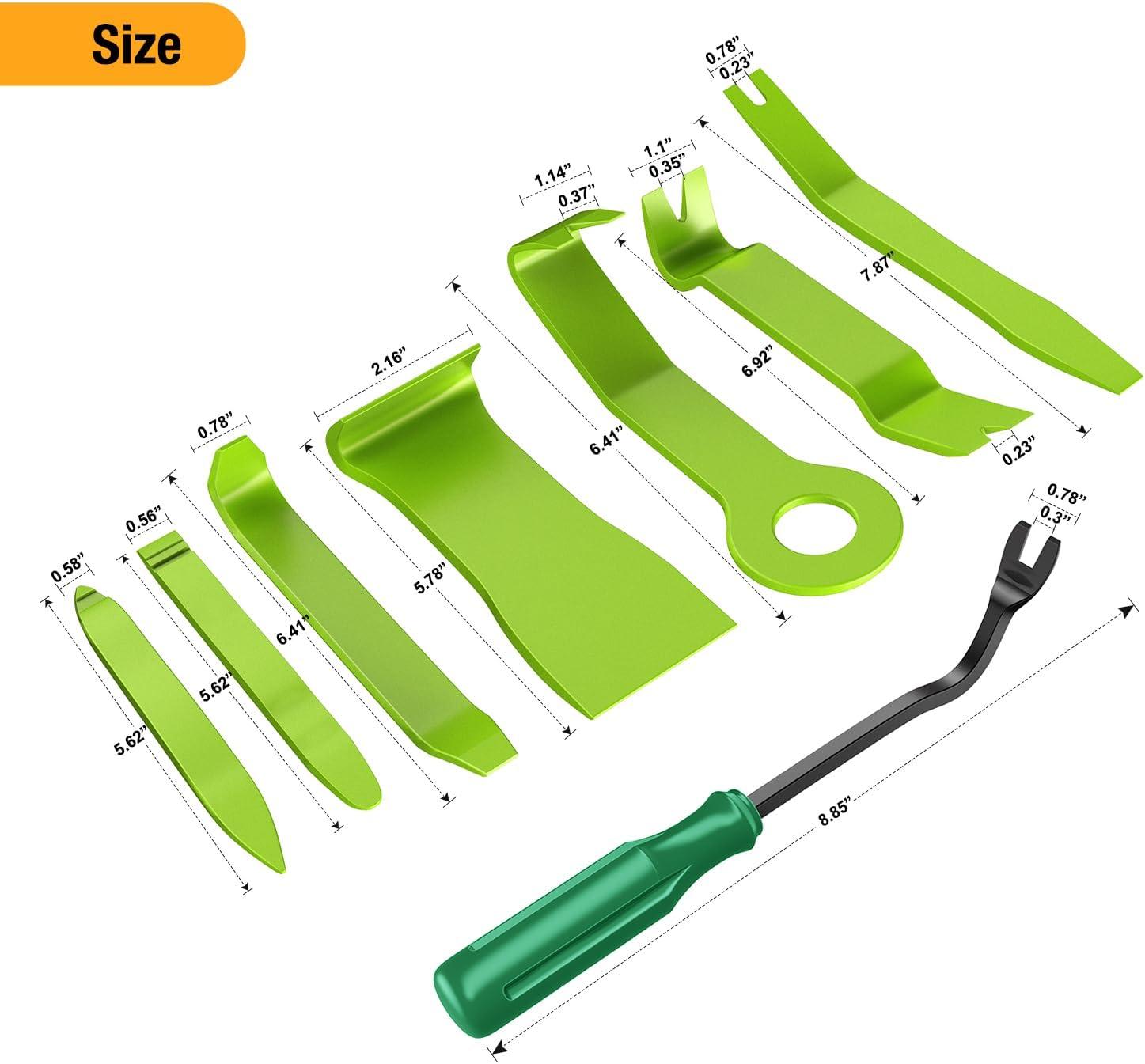 imageGOOACC 6PCS Auto Trim Removal Tool Kit NoScratch Tool Kit for Car Audio Dash Panel Window Molding Fastener Remover Tool KitBlueGreen