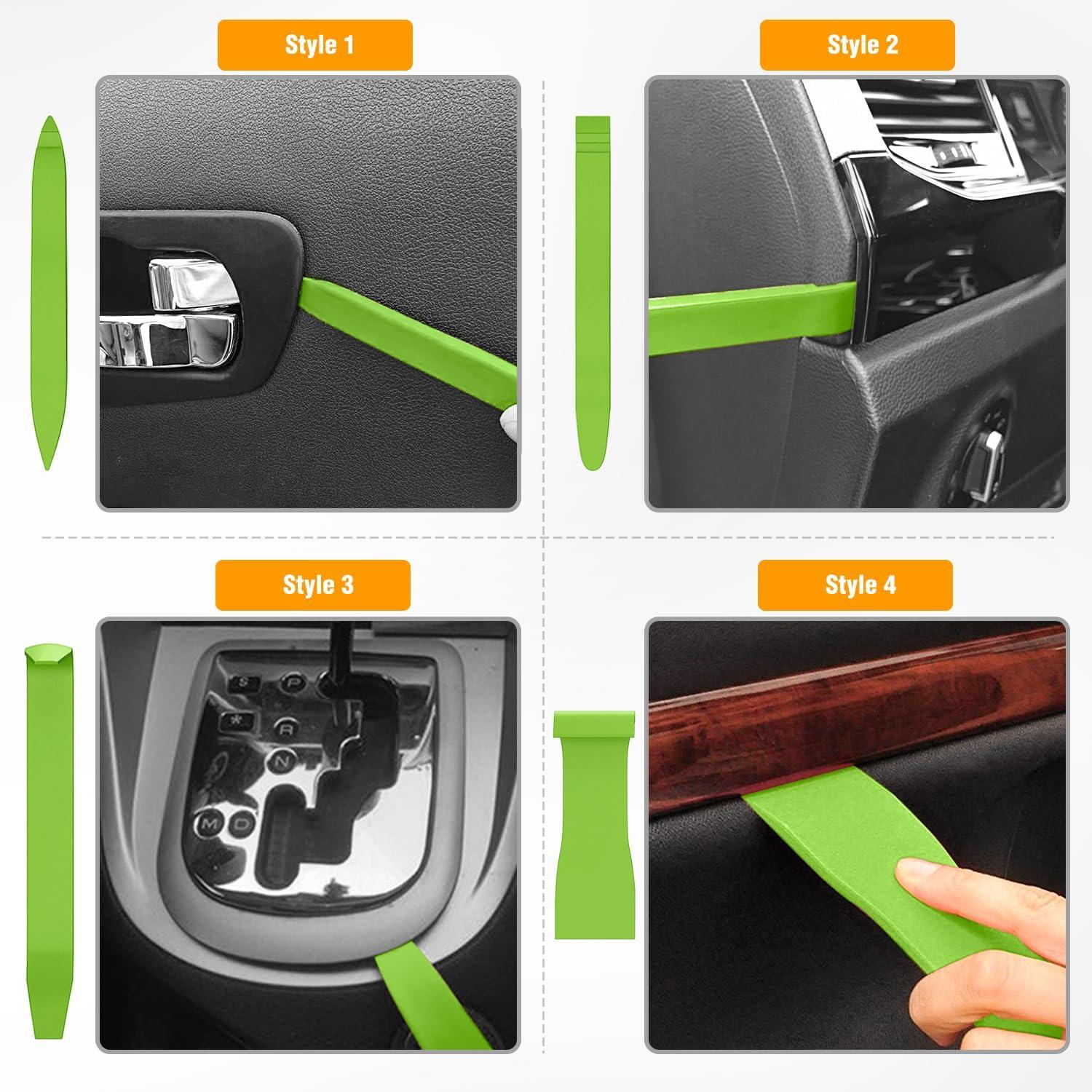 imageGOOACC 6PCS Auto Trim Removal Tool Kit NoScratch Tool Kit for Car Audio Dash Panel Window Molding Fastener Remover Tool KitBlueGreen