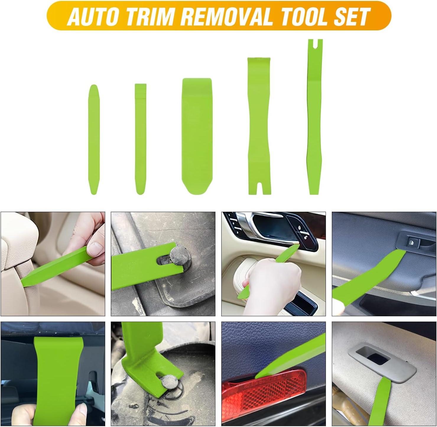 imageGOOACC 6PCS Auto Trim Removal Tool Kit NoScratch Tool Kit for Car Audio Dash Panel Window Molding Fastener Remover Tool KitBlueGreen
