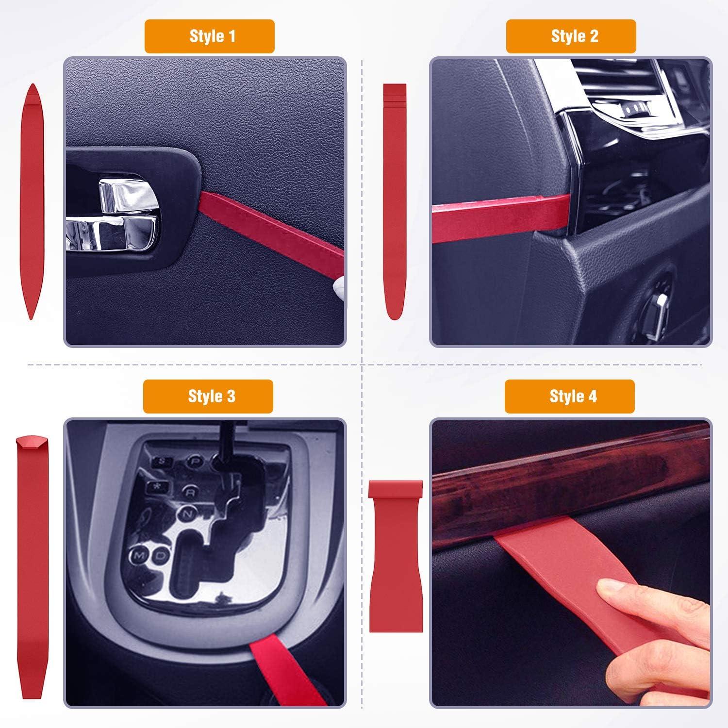 imageGOOACC 6PCS Auto Trim Removal Tool Kit NoScratch Tool Kit for Car Audio Dash Panel Window Molding Fastener Remover Tool KitBlueRed