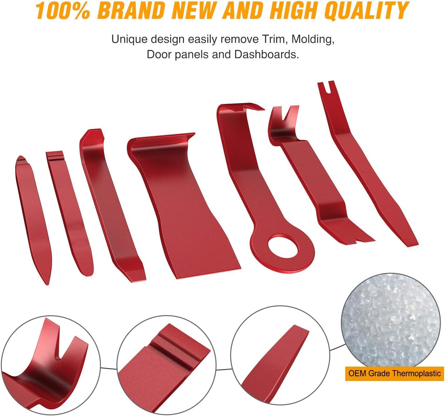 imageGOOACC 6PCS Auto Trim Removal Tool Kit NoScratch Tool Kit for Car Audio Dash Panel Window Molding Fastener Remover Tool KitBlueRed