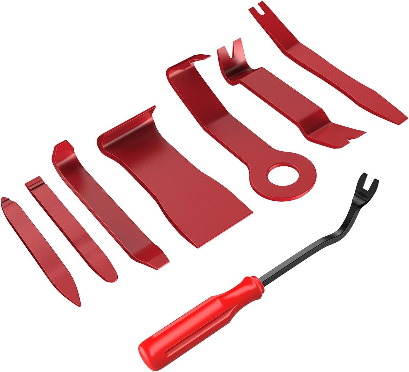 imageGOOACC 6PCS Auto Trim Removal Tool Kit NoScratch Tool Kit for Car Audio Dash Panel Window Molding Fastener Remover Tool KitBlueRed