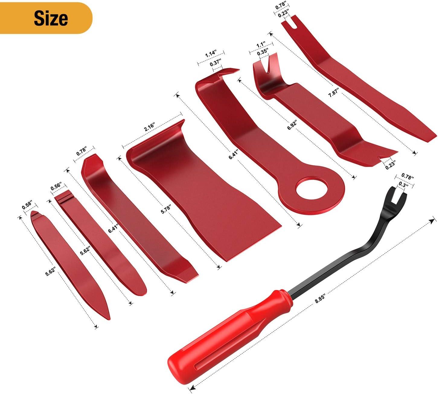 imageGOOACC 6PCS Auto Trim Removal Tool Kit NoScratch Tool Kit for Car Audio Dash Panel Window Molding Fastener Remover Tool KitBlueRed