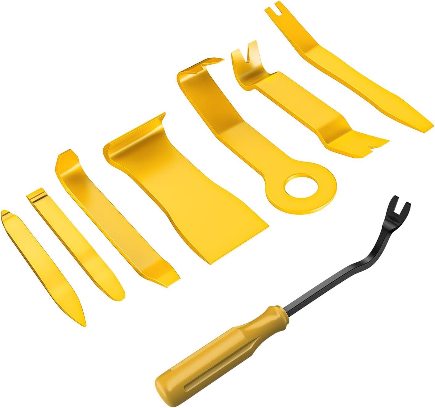 imageGOOACC 6PCS Auto Trim Removal Tool Kit NoScratch Tool Kit for Car Audio Dash Panel Window Molding Fastener Remover Tool KitBlueYellow