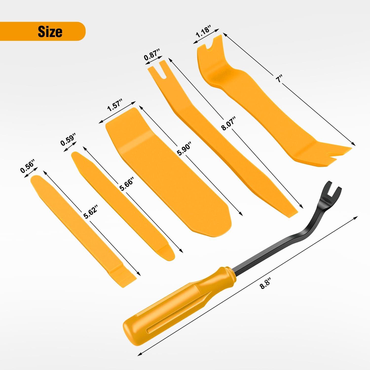 imageGOOACC 6PCS Auto Trim Removal Tool Kit NoScratch Tool Kit for Car Audio Dash Panel Window Molding Fastener Remover Tool KitBlueYellow