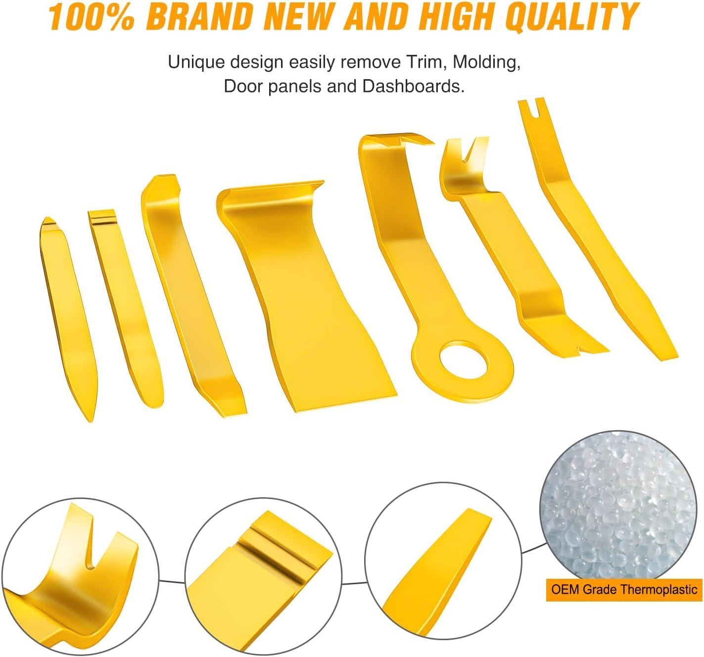 imageGOOACC 6PCS Auto Trim Removal Tool Kit NoScratch Tool Kit for Car Audio Dash Panel Window Molding Fastener Remover Tool KitBlueYellow
