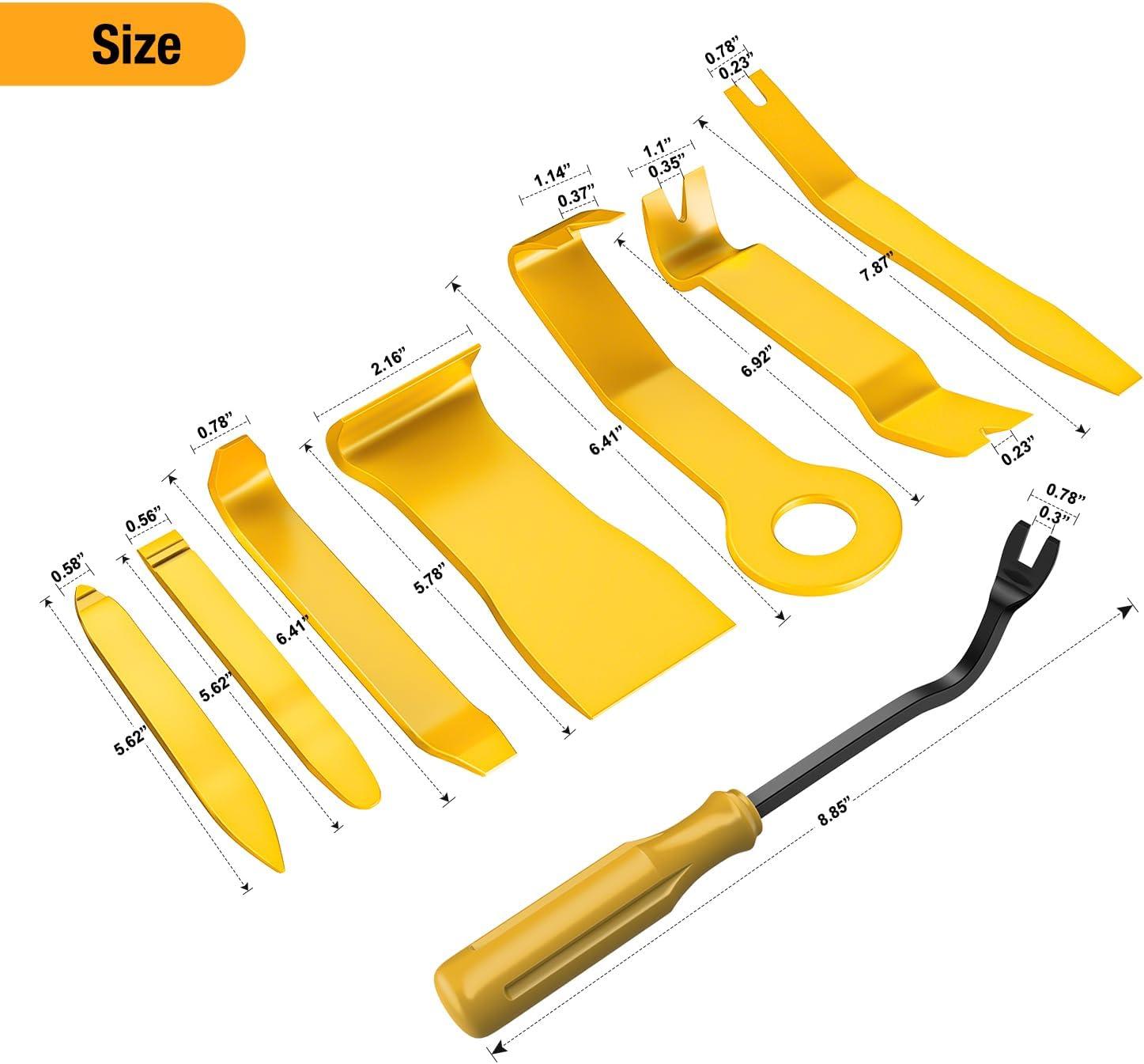imageGOOACC 6PCS Auto Trim Removal Tool Kit NoScratch Tool Kit for Car Audio Dash Panel Window Molding Fastener Remover Tool KitBlueYellow