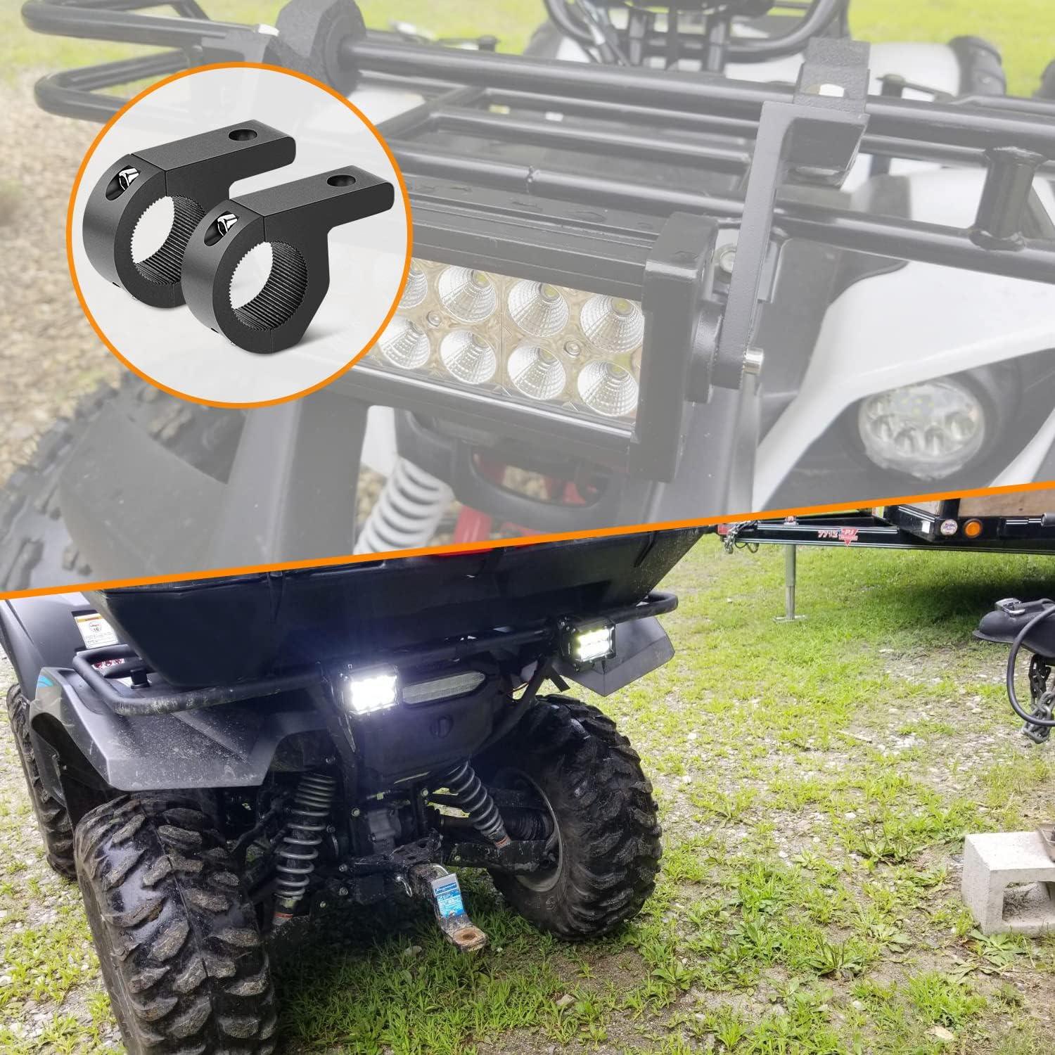 imageGOOACC Led Light Pods 2PCS 4 Inch 18W Flood Light Offroad Lights LED Fog Lights Mounting Bracket Horizontal Bar Tube Clamp with Off Road Wiring Harness2 Leads for Trucks Boat 2 Years Warranty