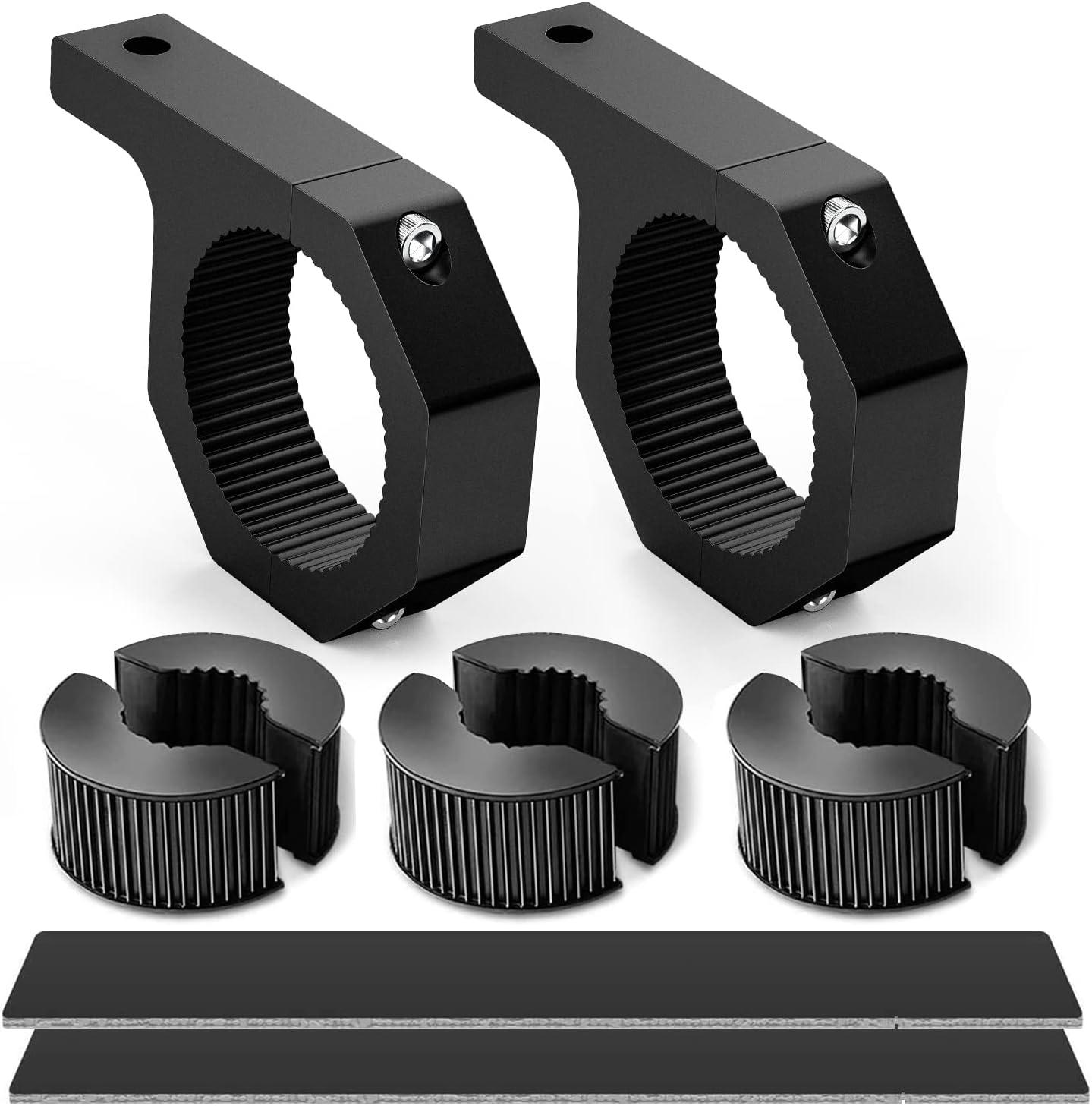 imageGOOACC Led Light Pods 2PCS 4 Inch 18W Flood Light Offroad Lights LED Fog Lights Mounting Bracket Horizontal Bar Tube Clamp with Off Road Wiring Harness2 Leads for Trucks Boat 2 Years Warranty