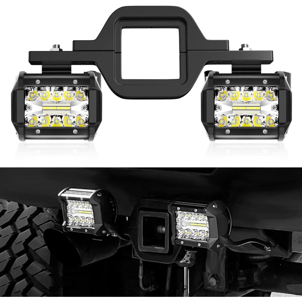 imageGOOACC 2PCS 4quot Amber LED Pods 36W Triple Row Flood Light Bar Fog Light 3600LM Driving Lighting with 16AWG Off Road Wiring Harness2 Leads for Truck Golf Cart SUV ATV UTV Boat ClearYellow Auto6502Pcs LED Pods tow hitch