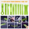 imageGOOACC 11PCS Auto Trim Removal Tool Kit NoScratch Pry Tool Kit for Car Audio Dash Door Panel Window Molding Fastener Remover Tool KitBlackGreen
