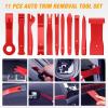 imageGOOACC 11PCS Auto Trim Removal Tool Kit NoScratch Pry Tool Kit for Car Audio Dash Door Panel Window Molding Fastener Remover Tool KitBlackRed