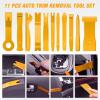 imageGOOACC 11PCS Auto Trim Removal Tool Kit NoScratch Pry Tool Kit for Car Audio Dash Door Panel Window Molding Fastener Remover Tool KitBlackYellow