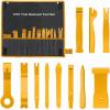 imageGOOACC 11PCS Auto Trim Removal Tool Kit NoScratch Pry Tool Kit for Car Audio Dash Door Panel Window Molding Fastener Remover Tool KitBlackYellow
