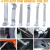 imageGOOACC 6PCS Auto Trim Removal Tool Kit NoScratch Tool Kit for Car Audio Dash Panel Window Molding Fastener Remover Tool KitBlueStainless Steel