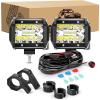 2Pcs LED Pods+ Clamp Bracket+ Wiring Harness