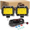 2Pcs Amber LED Pods+ Wiring Harness