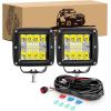 imageGOOACC LED Cubes 2PCS 3Inch 42W LED Pods Driving Lights Spot Flood Offroad LED Work Light Fog Lights Boat Light with Wiring Harness Kit for Pickup Trucks UTV ATV SUV Motor Car 2 Years Warranty