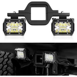imageGOOACC 2PCS 4quot Amber LED Pods 36W Triple Row Flood Light Bar Fog Light 3600LM Driving Lighting with 16AWG Off Road Wiring Harness2 Leads for Truck Golf Cart SUV ATV UTV Boat ClearYellow Auto6502Pcs LED Pods tow hitch