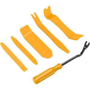imageGOOACC 6PCS Auto Trim Removal Tool Kit NoScratch Tool Kit for Car Audio Dash Panel Window Molding Fastener Remover Tool KitBlueYellow