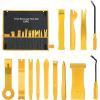 imageGOOACC 11 PCS Trim Removal Tool Kit Metal Pry Tool Auto Fastener Remover Pry Bar Set Car Door Panel Removal Tool Dashboard Repair Kit GreenBlack