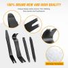 imageGOOACC 11 PCS Trim Removal Tool Kit Metal Pry Tool Auto Fastener Remover Pry Bar Set Car Door Panel Removal Tool Dashboard Repair Kit GreenBlack
