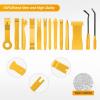 imageGOOACC 11 PCS Trim Removal Tool Kit Metal Pry Tool Auto Fastener Remover Pry Bar Set Car Door Panel Removal Tool Dashboard Repair Kit GreenBlack