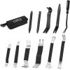 imageGOOACC 11 PCS Trim Removal Tool Kit Metal Pry Tool Auto Fastener Remover Pry Bar Set Car Door Panel Removal Tool Dashboard Repair Kit GreenBlack