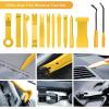 imageGOOACC 11 PCS Trim Removal Tool Kit Metal Pry Tool Auto Fastener Remover Pry Bar Set Car Door Panel Removal Tool Dashboard Repair Kit GreenBlack