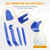 imageGOOACC 11 PCS Trim Removal Tool Kit Metal Pry Tool Auto Fastener Remover Pry Bar Set Car Door Panel Removal Tool Dashboard Repair Kit GreenBlue