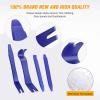 imageGOOACC 11 PCS Trim Removal Tool Kit Metal Pry Tool Auto Fastener Remover Pry Bar Set Car Door Panel Removal Tool Dashboard Repair Kit GreenBlue