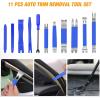 imageGOOACC 11 PCS Trim Removal Tool Kit Metal Pry Tool Auto Fastener Remover Pry Bar Set Car Door Panel Removal Tool Dashboard Repair Kit GreenBlue