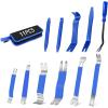 imageGOOACC 11 PCS Trim Removal Tool Kit Metal Pry Tool Auto Fastener Remover Pry Bar Set Car Door Panel Removal Tool Dashboard Repair Kit GreenBlue