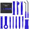 imageGOOACC 11 PCS Trim Removal Tool Kit Metal Pry Tool Auto Fastener Remover Pry Bar Set Car Door Panel Removal Tool Dashboard Repair Kit GreenBlue