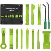 imageGOOACC 11 PCS Trim Removal Tool Kit Metal Pry Tool Auto Fastener Remover Pry Bar Set Car Door Panel Removal Tool Dashboard Repair Kit GreenGreen