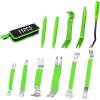 imageGOOACC 11 PCS Trim Removal Tool Kit Metal Pry Tool Auto Fastener Remover Pry Bar Set Car Door Panel Removal Tool Dashboard Repair Kit GreenGreen