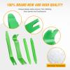 imageGOOACC 11 PCS Trim Removal Tool Kit Metal Pry Tool Auto Fastener Remover Pry Bar Set Car Door Panel Removal Tool Dashboard Repair Kit GreenGreen