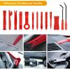 imageGOOACC 11 PCS Trim Removal Tool Kit Metal Pry Tool Auto Fastener Remover Pry Bar Set Car Door Panel Removal Tool Dashboard Repair Kit GreenRed