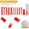 imageGOOACC 11 PCS Trim Removal Tool Kit Metal Pry Tool Auto Fastener Remover Pry Bar Set Car Door Panel Removal Tool Dashboard Repair Kit GreenRed