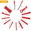 imageGOOACC 11 PCS Trim Removal Tool Kit Metal Pry Tool Auto Fastener Remover Pry Bar Set Car Door Panel Removal Tool Dashboard Repair Kit GreenRed