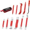 imageGOOACC 11 PCS Trim Removal Tool Kit Metal Pry Tool Auto Fastener Remover Pry Bar Set Car Door Panel Removal Tool Dashboard Repair Kit GreenRed