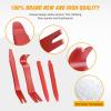imageGOOACC 11 PCS Trim Removal Tool Kit Metal Pry Tool Auto Fastener Remover Pry Bar Set Car Door Panel Removal Tool Dashboard Repair Kit GreenRed