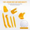 imageGOOACC 11 PCS Trim Removal Tool Kit Metal Pry Tool Auto Fastener Remover Pry Bar Set Car Door Panel Removal Tool Dashboard Repair Kit GreenYellow