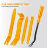 imageGOOACC 11 PCS Trim Removal Tool Kit Metal Pry Tool Auto Fastener Remover Pry Bar Set Car Door Panel Removal Tool Dashboard Repair Kit GreenYellow