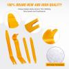 imageGOOACC 11 PCS Trim Removal Tool Kit Metal Pry Tool Auto Fastener Remover Pry Bar Set Car Door Panel Removal Tool Dashboard Repair Kit GreenYellow